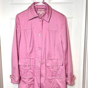 Bandolino Y2K Pink Trench Coat EUC Lined Lightweight Size 6